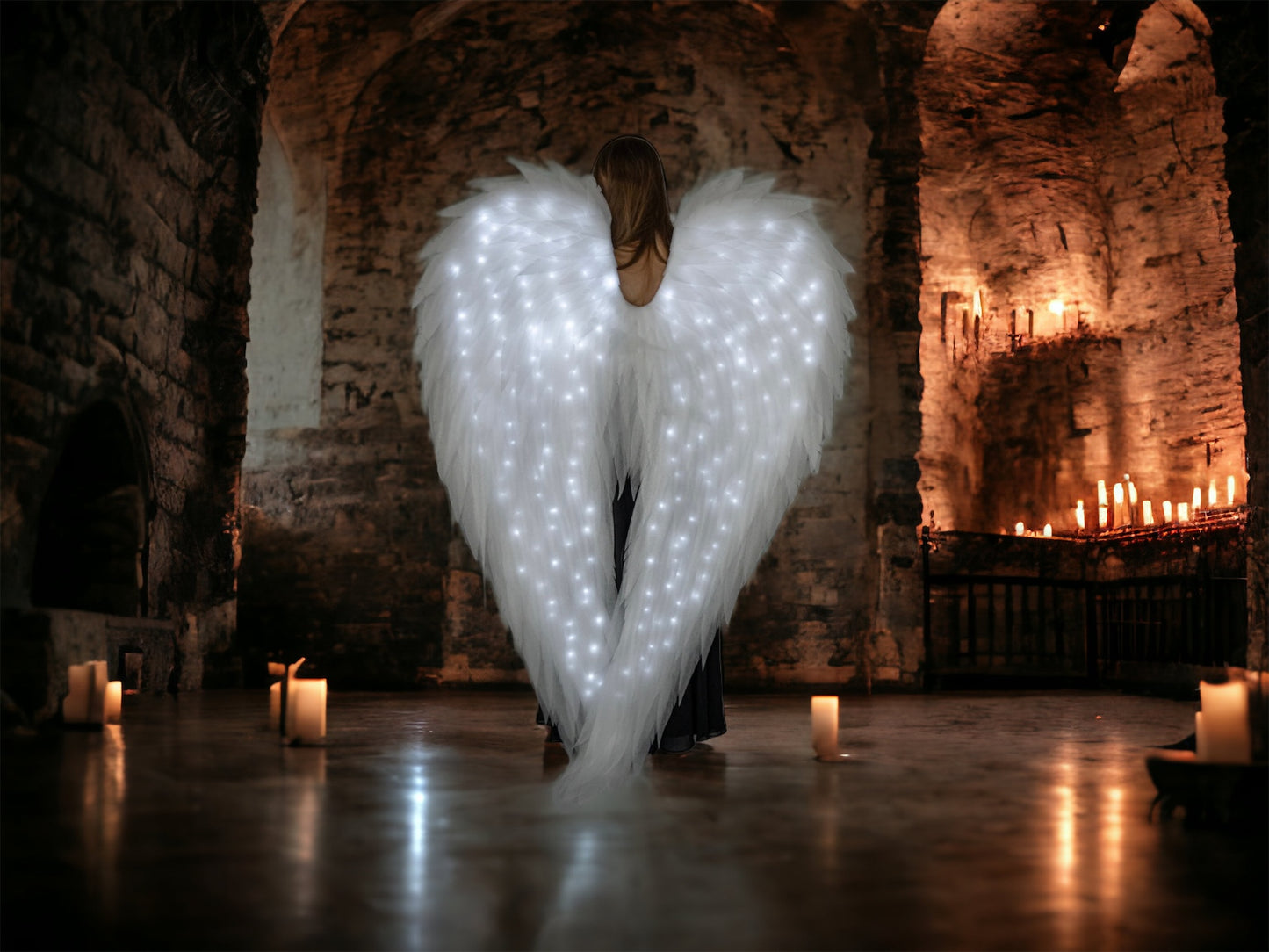 Led White Angel Wings Costume  "Bogacci brand"
