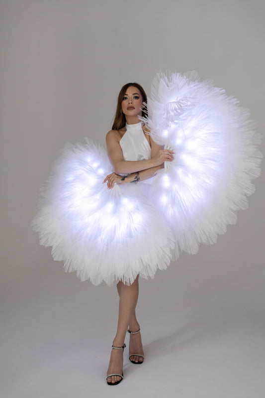 White fan costume LED Cosplay "Bogacci brand"