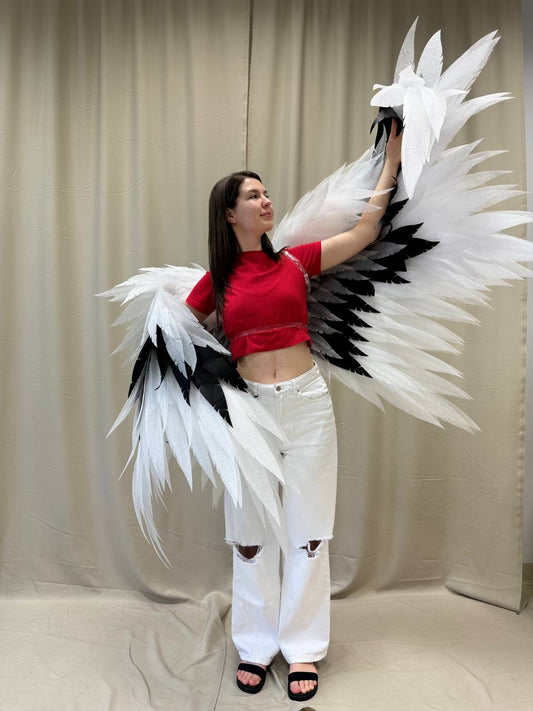 Black White Angel wings costume "Bogacci brand"