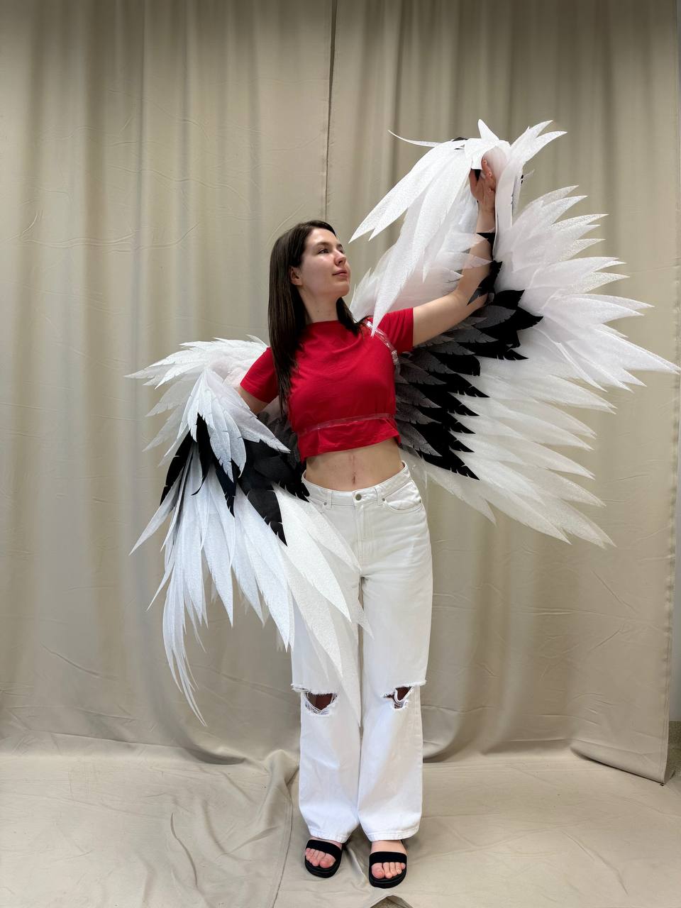 Black White Angel wings costume "Bogacci brand"