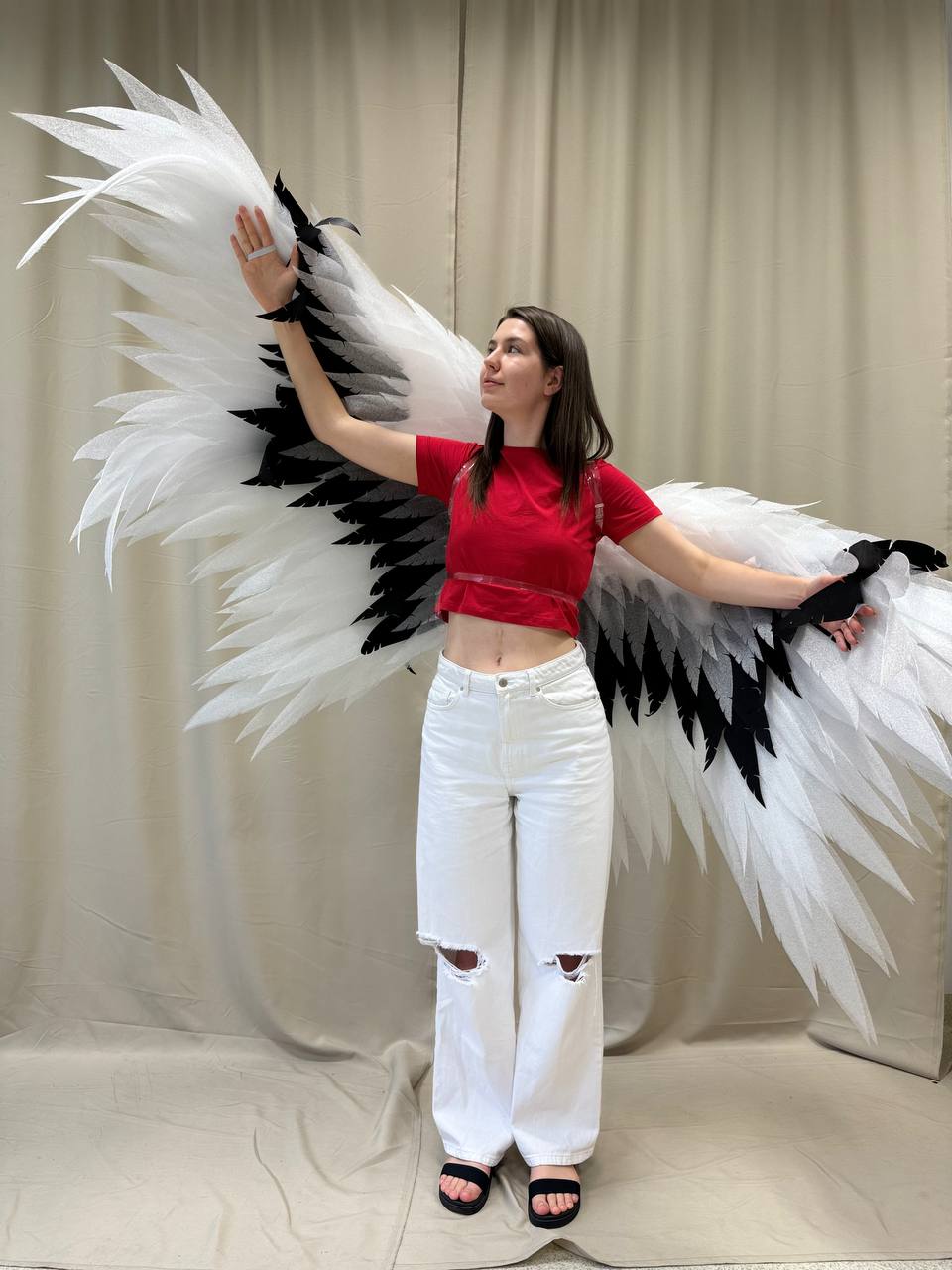 Black White Angel wings costume "Bogacci brand"