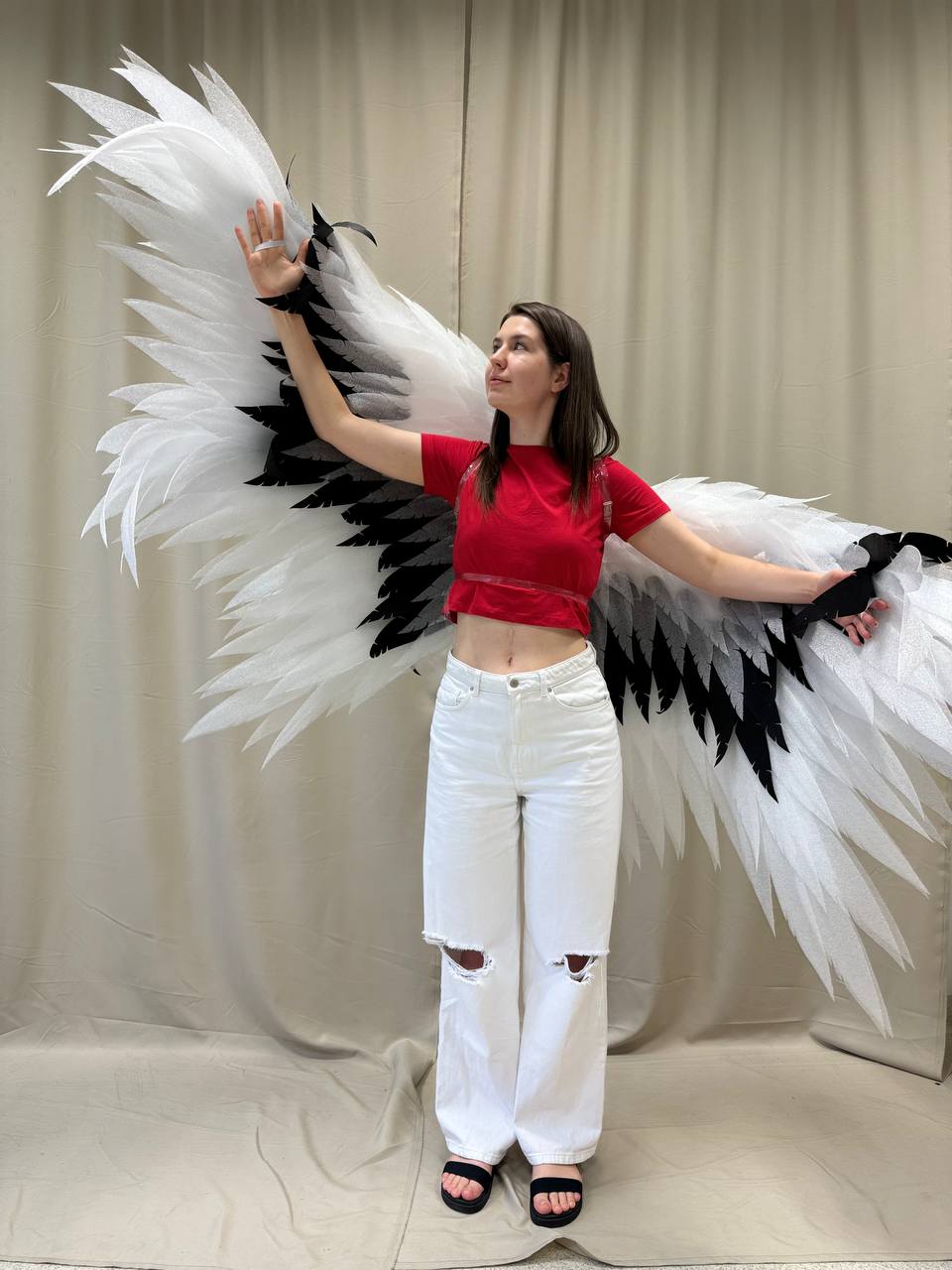 Black White Angel wings costume "Bogacci brand"