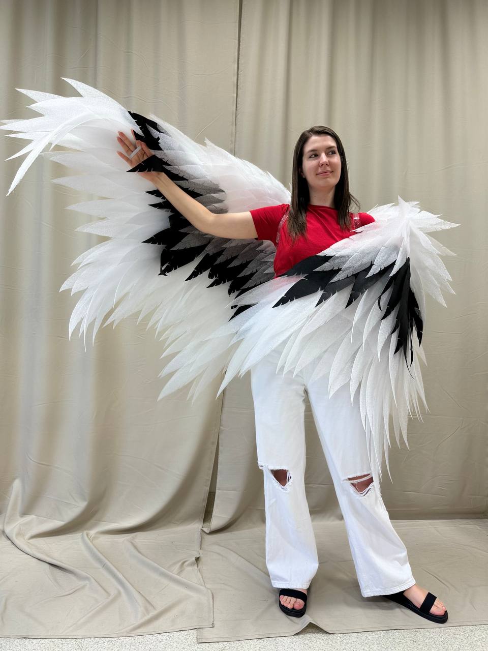 Black White Angel wings costume "Bogacci brand"