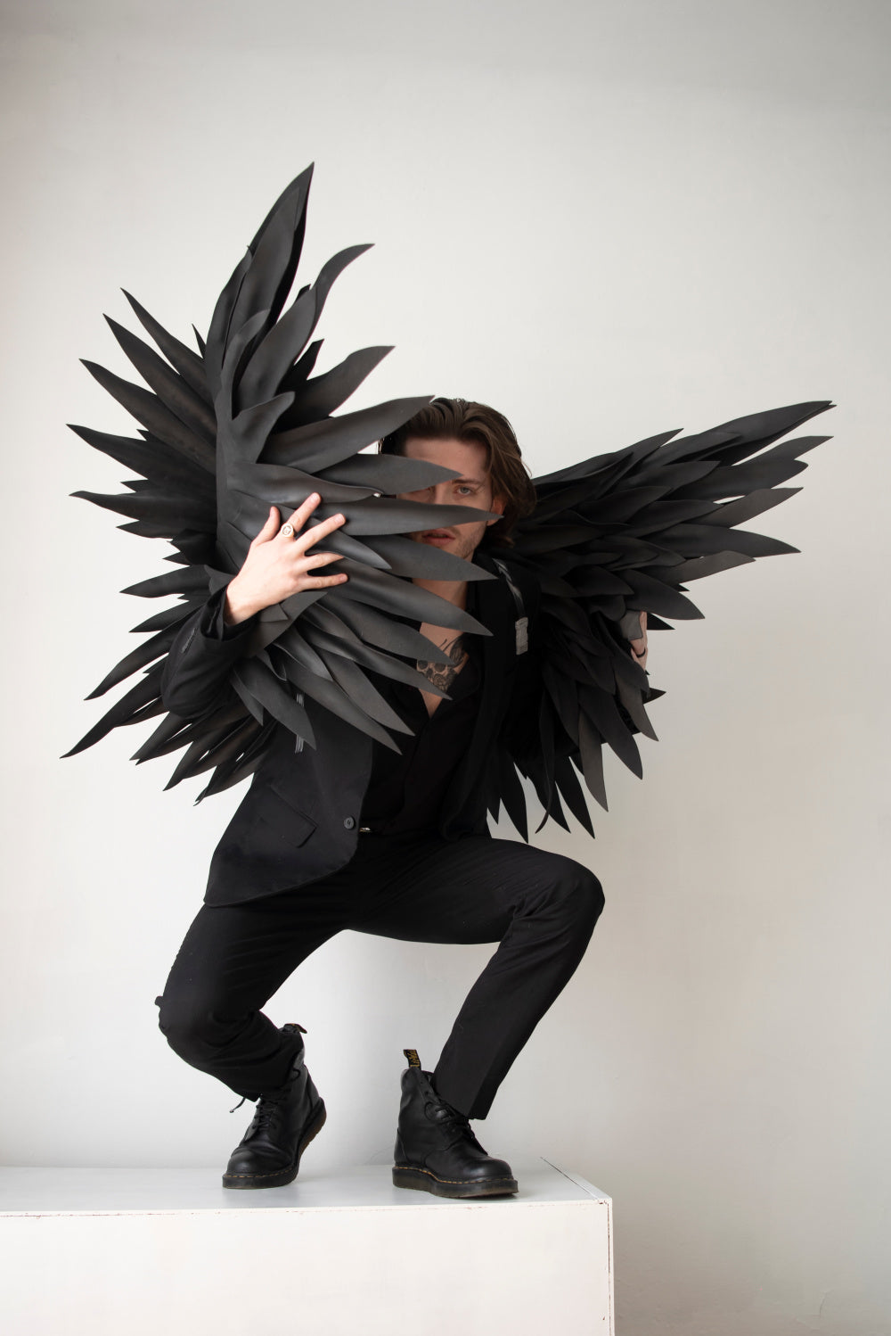 black angel wings costume for men